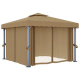 Vidaxl Arbor z zaveso 3x3 m aluminijasta taupe