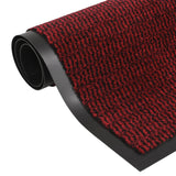 VidaXL Deurmat getuft 60x150 cm rood