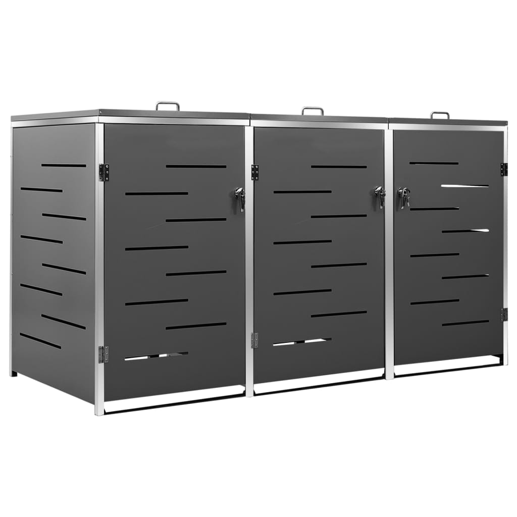 VidaXL Containerberging driedubbel 207x77,5x112,5 cm roestvrij staal