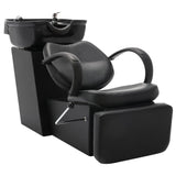 Silla de lavado Vidaxl con Washbasin de cuero artificial negro