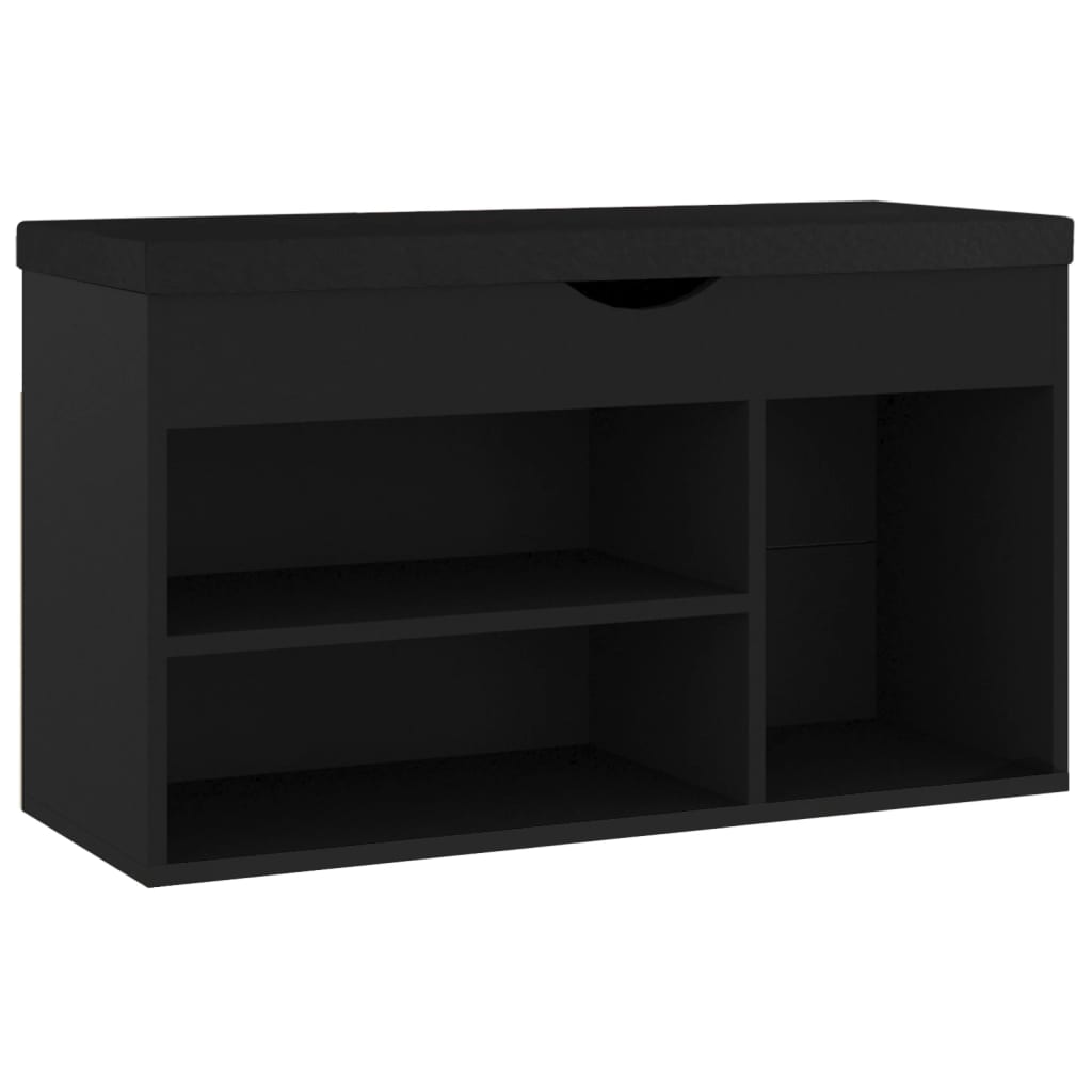 Vidaxl skobænk med pude 80x30x47 cm Property Wood Black