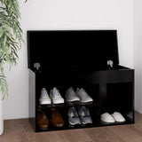 VidaXL shoe bench with cushion 80x30x47 cm Properted Wood Black