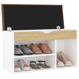 Vidaxl Schuhbank mit Kissen 80x30x47 cm Holz weiße Sonoma -Eiche