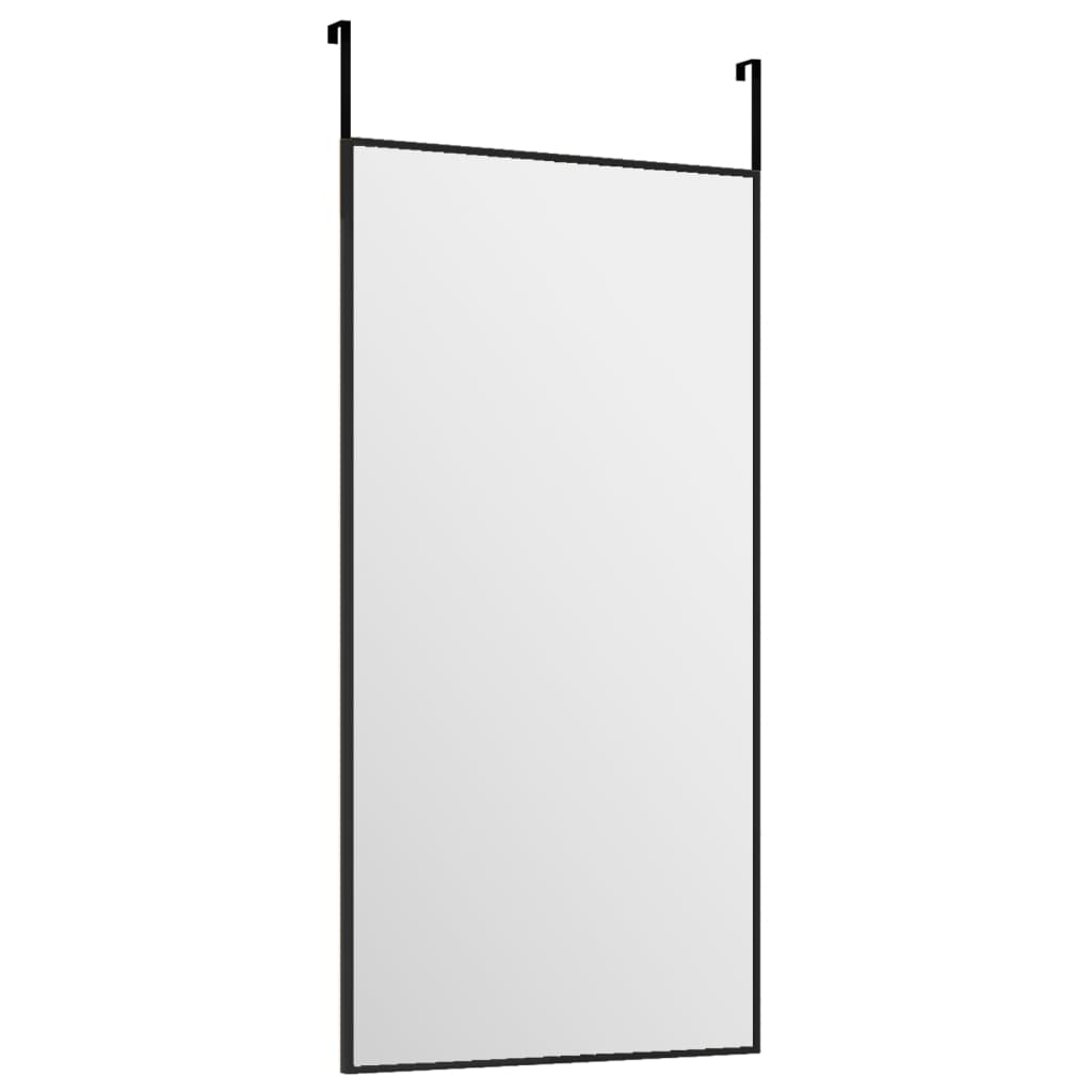 Lustro drzwi vidaxl 30x60 cm szkło i aluminiowe czarne