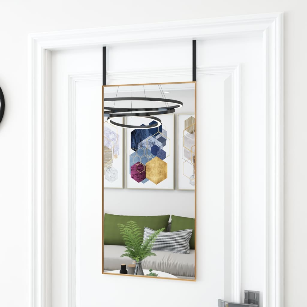 VidaXL Deurspiegel 40x80 cm glas en aluminium goudkleurig