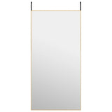 VidaXL Deurspiegel 50x100 cm glas en aluminium goudkleurig