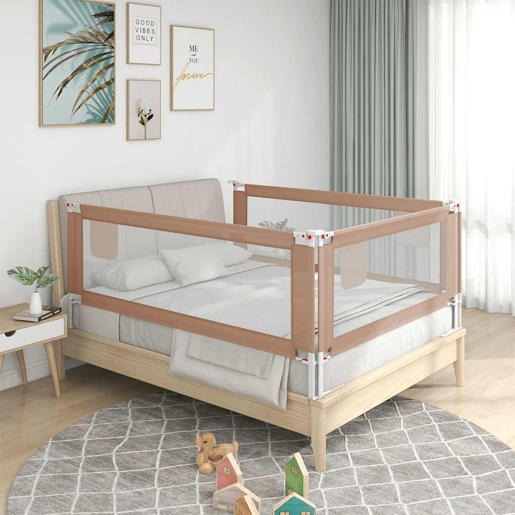 Vidaxl Bedhek Toddler 140x25 cm stoff taupe