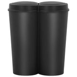 VidaXL Trash can Double 50 L Black