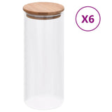 Vidaxl Storage pots with bamboo lid 6 pc 1000 ml of glass