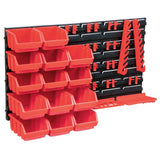 Vidaxl 39-part storage set with wall panels Red and black