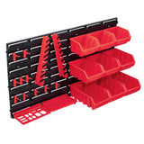 Vidaxl 34-part storage set with wall panels red and black