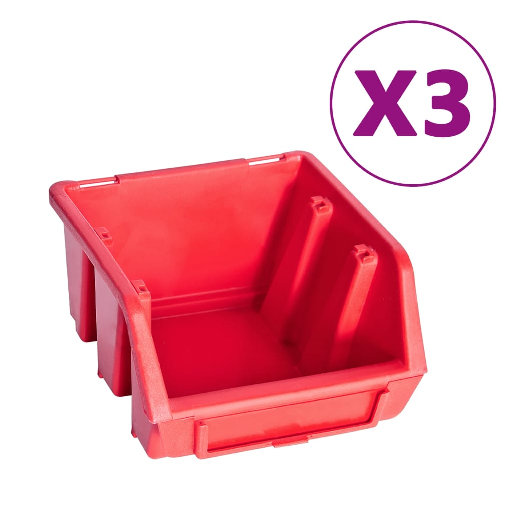 Vidaxl 34-part storage set with wall panels red and black