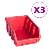 Vidaxl 34-part storage set with wall panels red and black