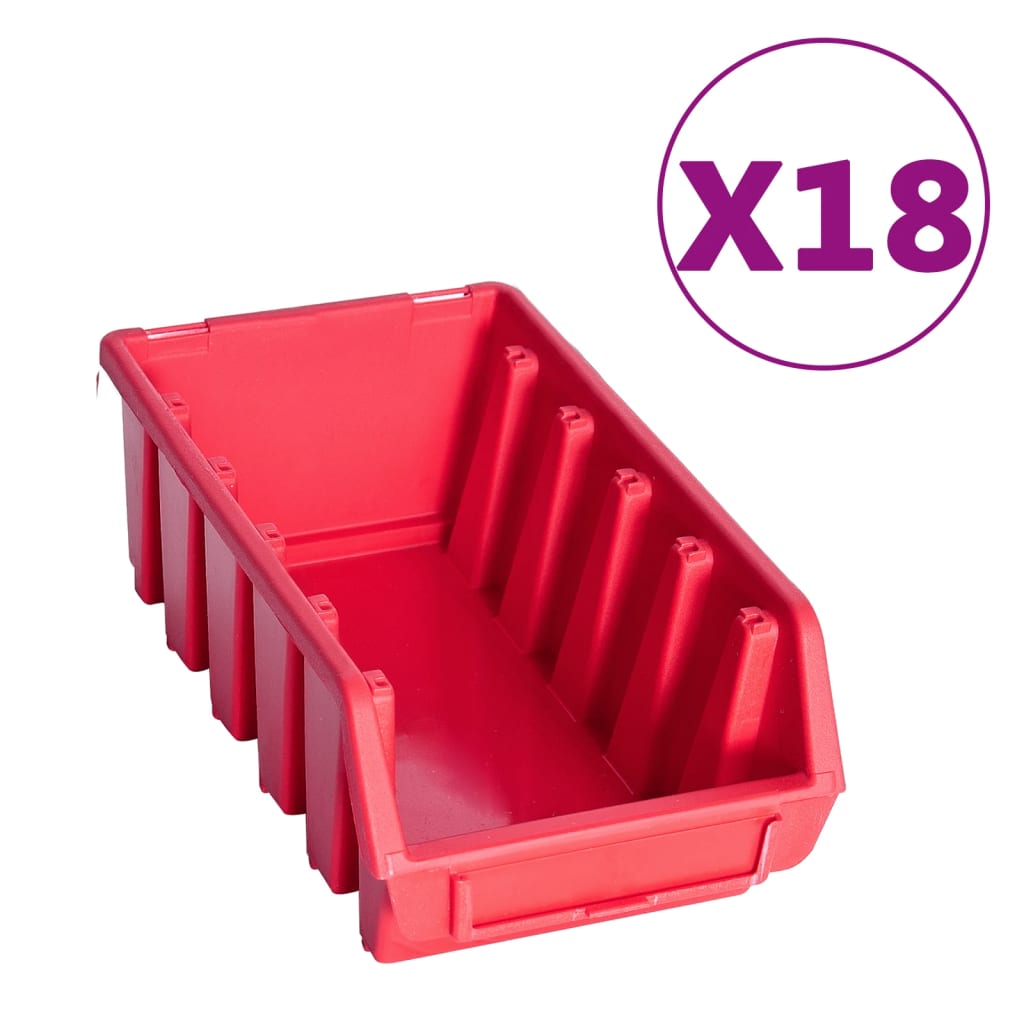 Vidaxl 103-part storage set with wall panels red and black