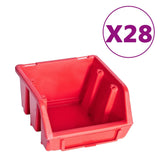 Vidaxl 141-part storage set with wall panels red and black