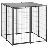 VidaXL Dog Kennel 110x110x110 cm steel black