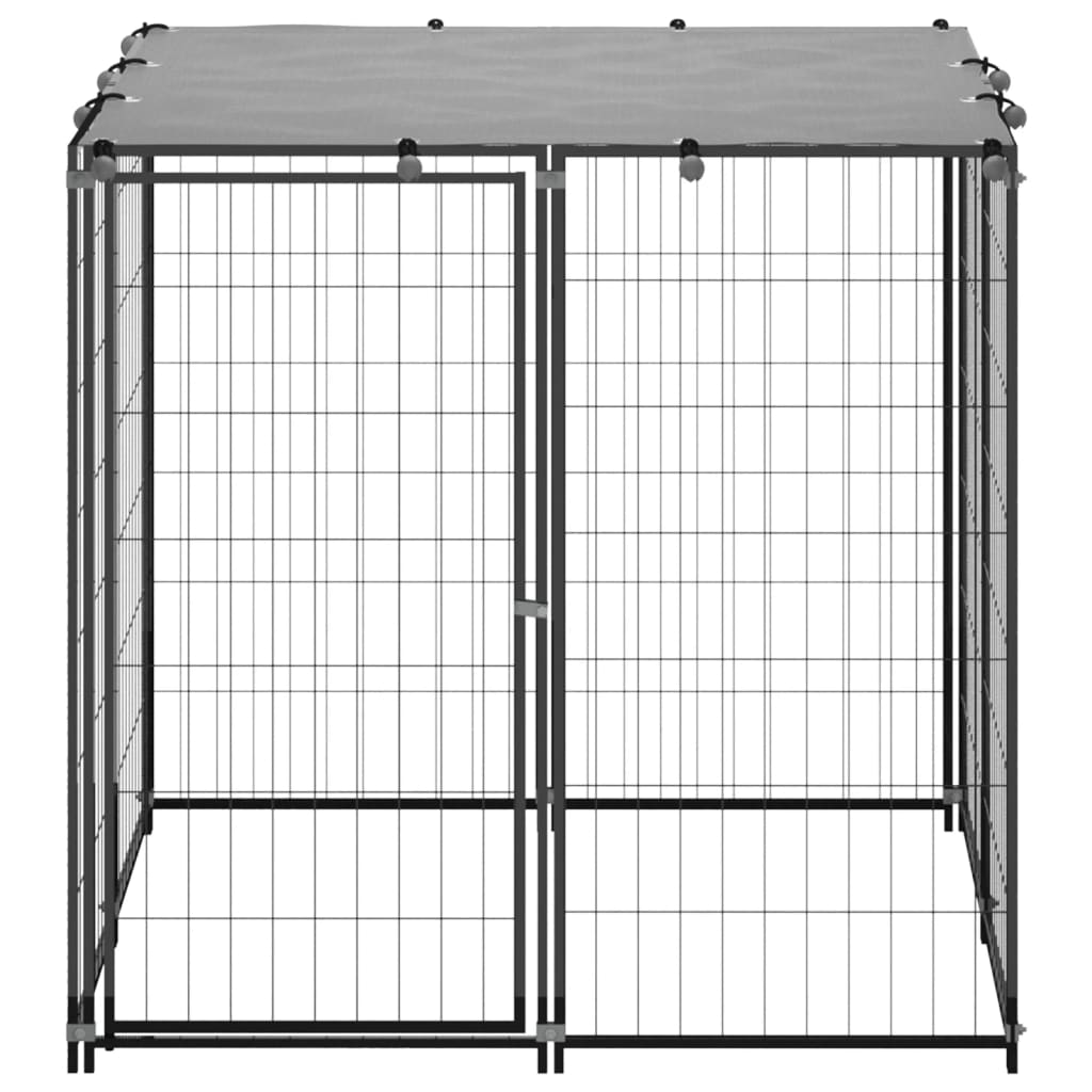 VidaXL Dog Kennel 110x110x110 cm steel black