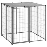 VidaXL Dog Kennel 110x110x110 cm steel silver colored