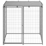 VidaXL Dog Kennel 110x110x110 cm steel silver colored