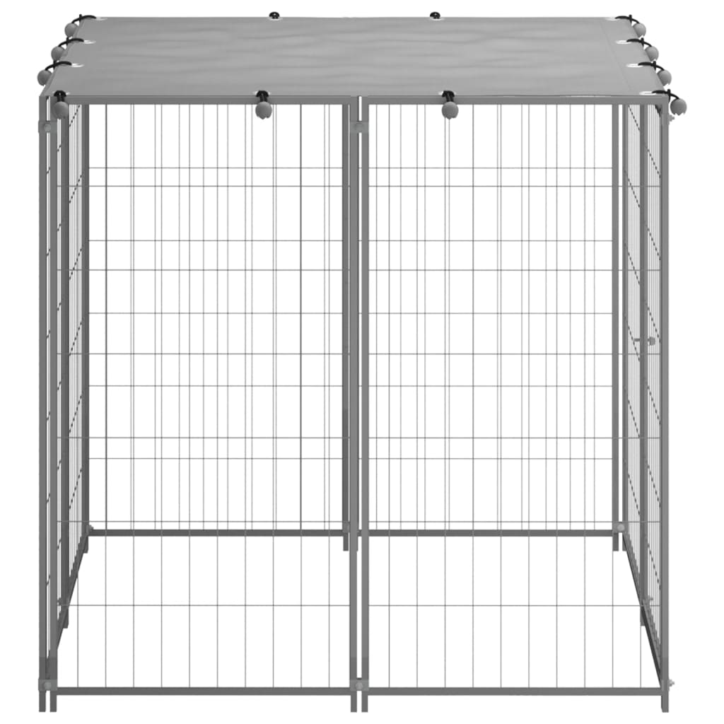 VidaXL Dog Kennel 110x110x110 cm steel silver colored