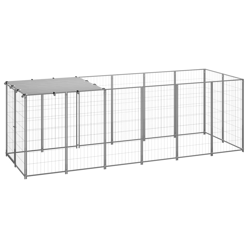 VidaXL Dog Kennel 330x110x110 cm steel silver colored