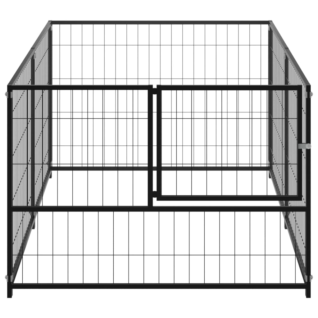 Vidaxl Dog Kennel 200x100x70 cm ocel černá