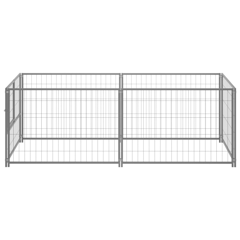 Vidaxl Dog Kennel 200x100x70 cm Silver Colored