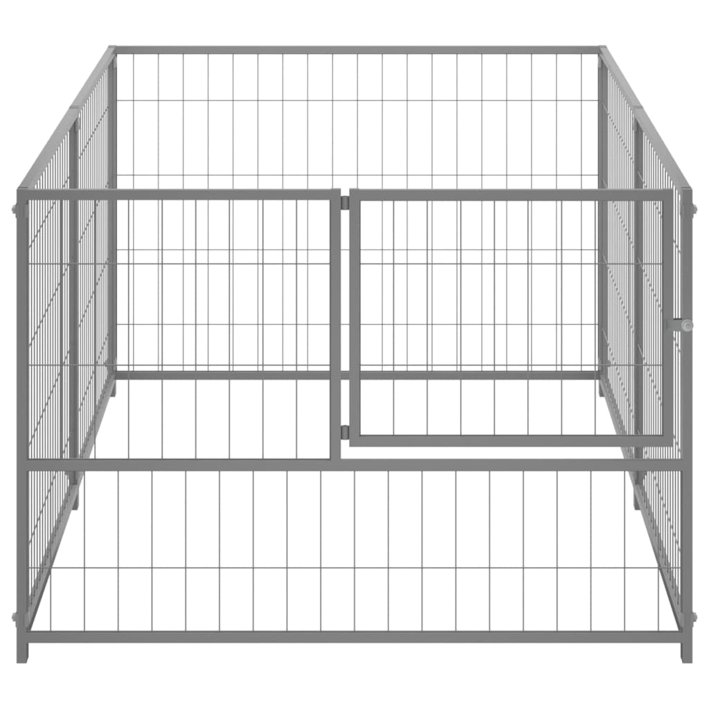 Vidaxl Dog Kennel 200x100x70 cm Silver Colored