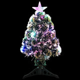 Árbol de Navidad Vidaxl con fibra de vidrio LED de 64 cm verde y blanco