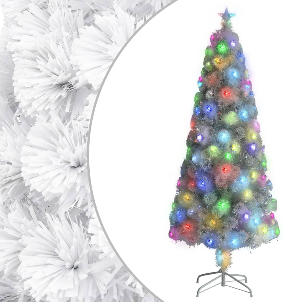 Vidaxl kunstkerstboom avec éclairage 210 cm fibre optique blanc