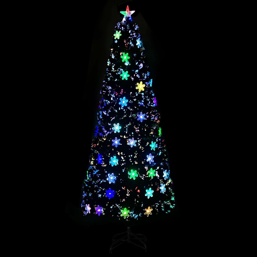 Vidaxl vánoční strom s LED Snow Flakes 240 cm optic černá