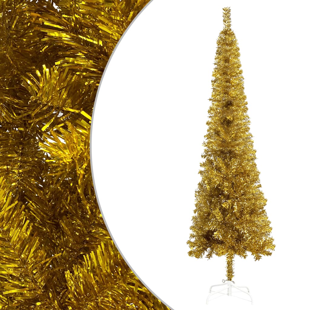 Vidaxl Tree di Natale stretto 120 cm colorato in oro