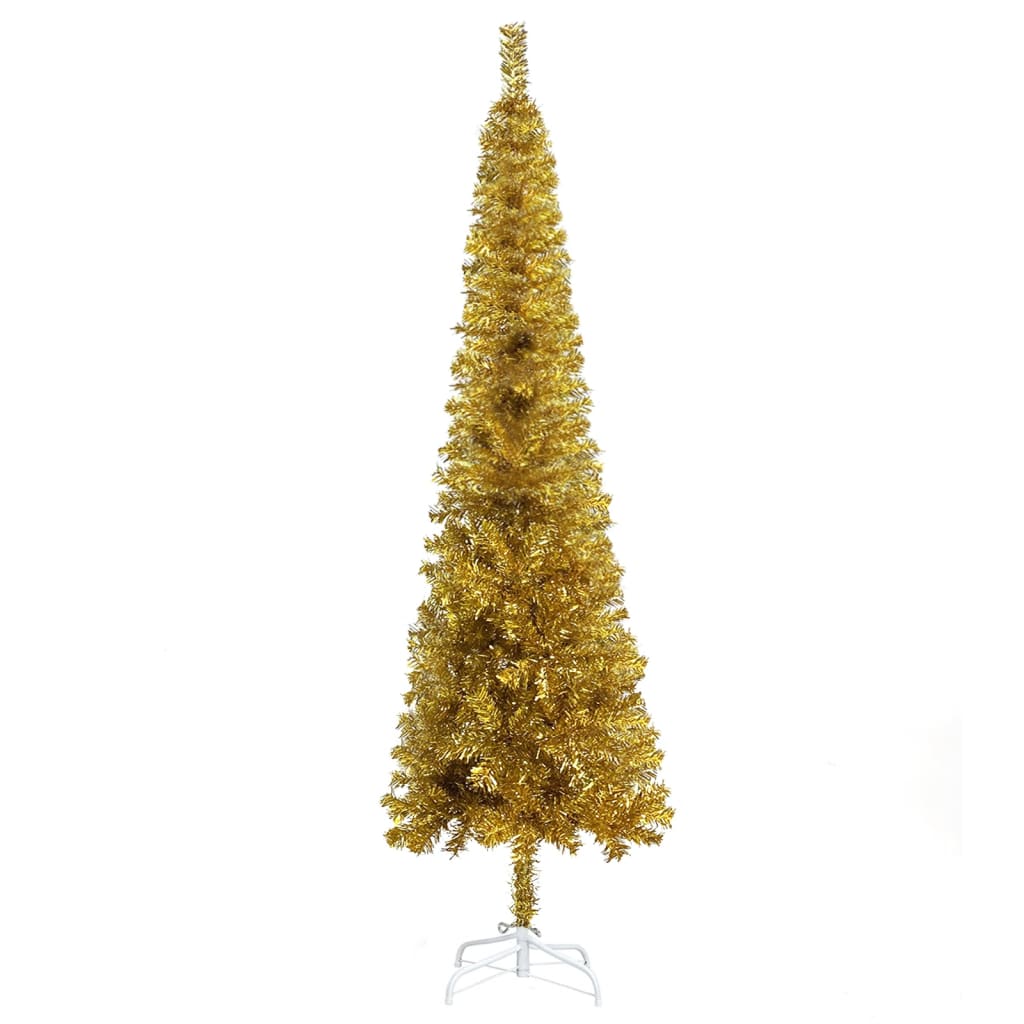 Vidaxl Tree di Natale stretto 120 cm colorato in oro