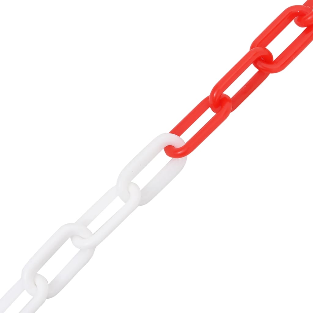 Vidaxl Safety Chain Ø 4 mm 30 m plast rød og hvid