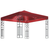 Vidaxl arbor with LED light garland 3x3 m wine red