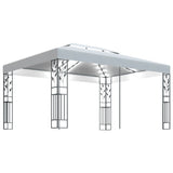 Vidaxl arbor with double roof and LED light garland 3x4 m white