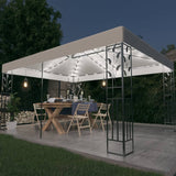 Vidaxl arbor with double roof and LED light garland 3x4 m white