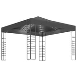 Vidaxl Garden Pavilion med LED-lys Garland 3x3 M Anthracite-farvet