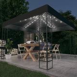 Vidaxl Garden Pavilion med LED-lys Garland 3x3 M Anthracite-farvet