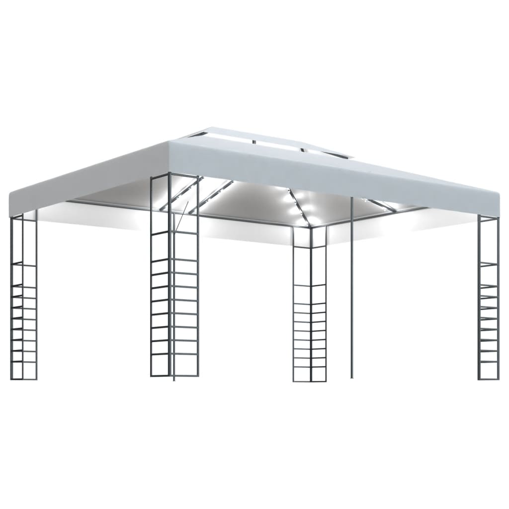 Arbor de Vidaxl con guirnalda de luz LED 4x3x2.7 m blanco