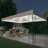 Arbor de Vidaxl con guirnalda de luz LED 4x3x2.7 m blanco