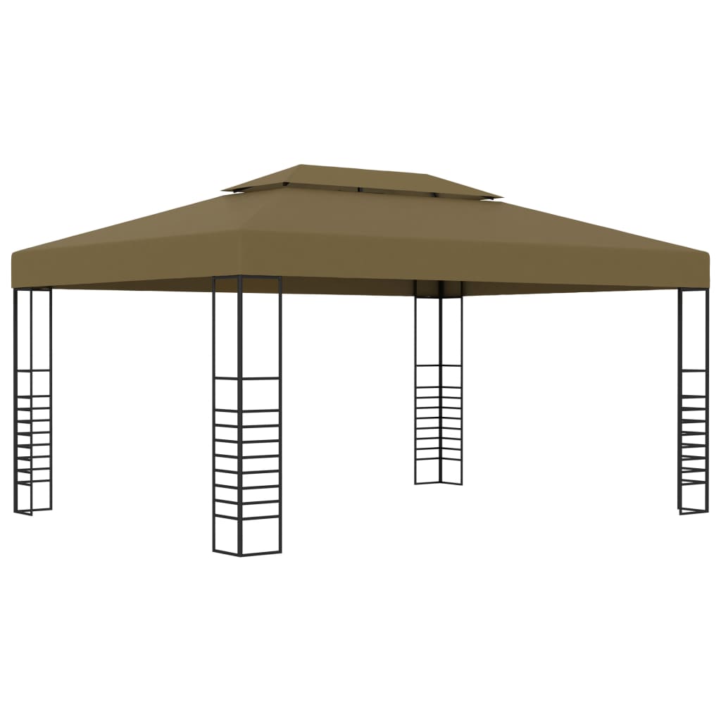 Arbor de Vidaxl con guirnalda de luz LED 3x4 m taupe