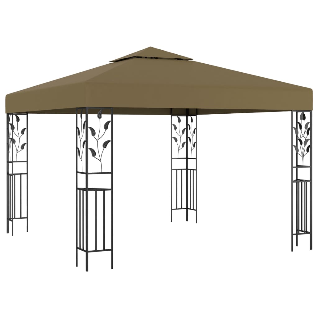 Arbor de Vidaxl con guirnalda de luz LED 3x3 m taupe