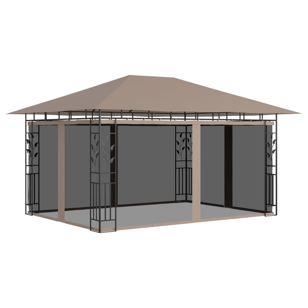 Vidaxl Arbor con ghirlanda LED a LED Mosquito 180 G m² 4x3x2.73 m Taupe