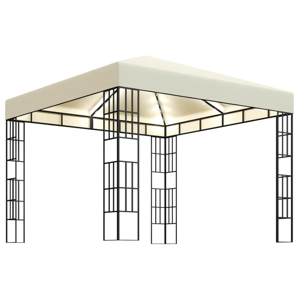 Vidaxl arbor with LED light garland 3x3 m cream-colored