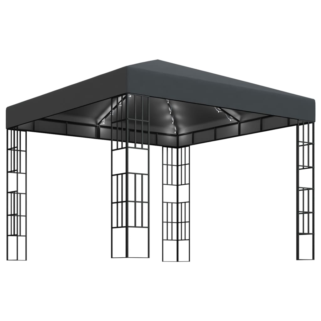 Arbor de Vidaxl con guirnalda de luz LED 3x3 m de antracita