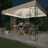 Vidaxl Arbor con ghirlanda leggera a led 3x3 m tessuto color crema