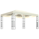 Arbor Vidaxl con guirnalda de luz LED 3x4 m de tela de color crema