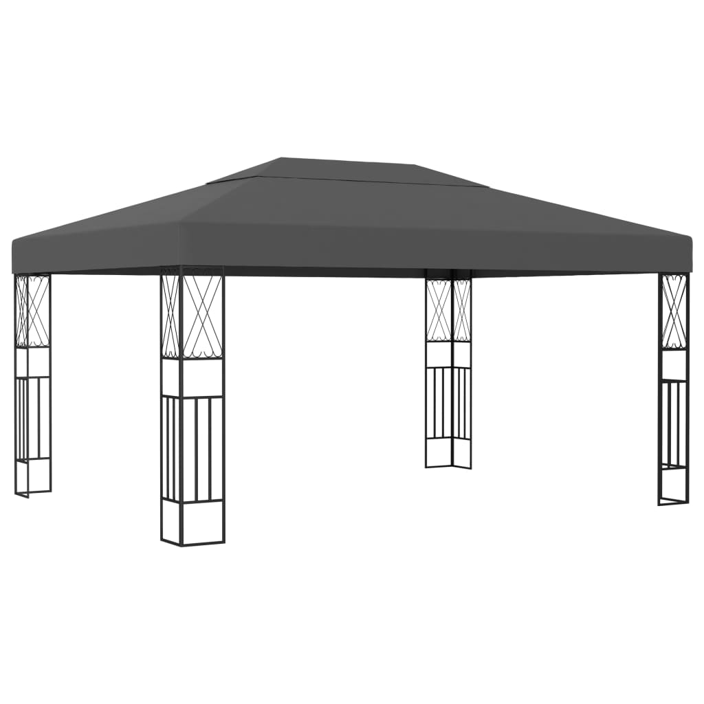 Arbor Vidaxl avec une guirlande légère à LED 3x4 m poussière de couleur anthracite