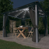 Vidaxl Arbor med gardin LED lys Garland 3x3 M Aluminium Anthracite